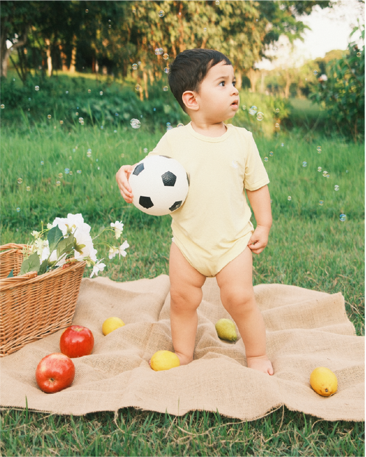 Certified UPF30 Bamboo Baby Onesie (Yellow)