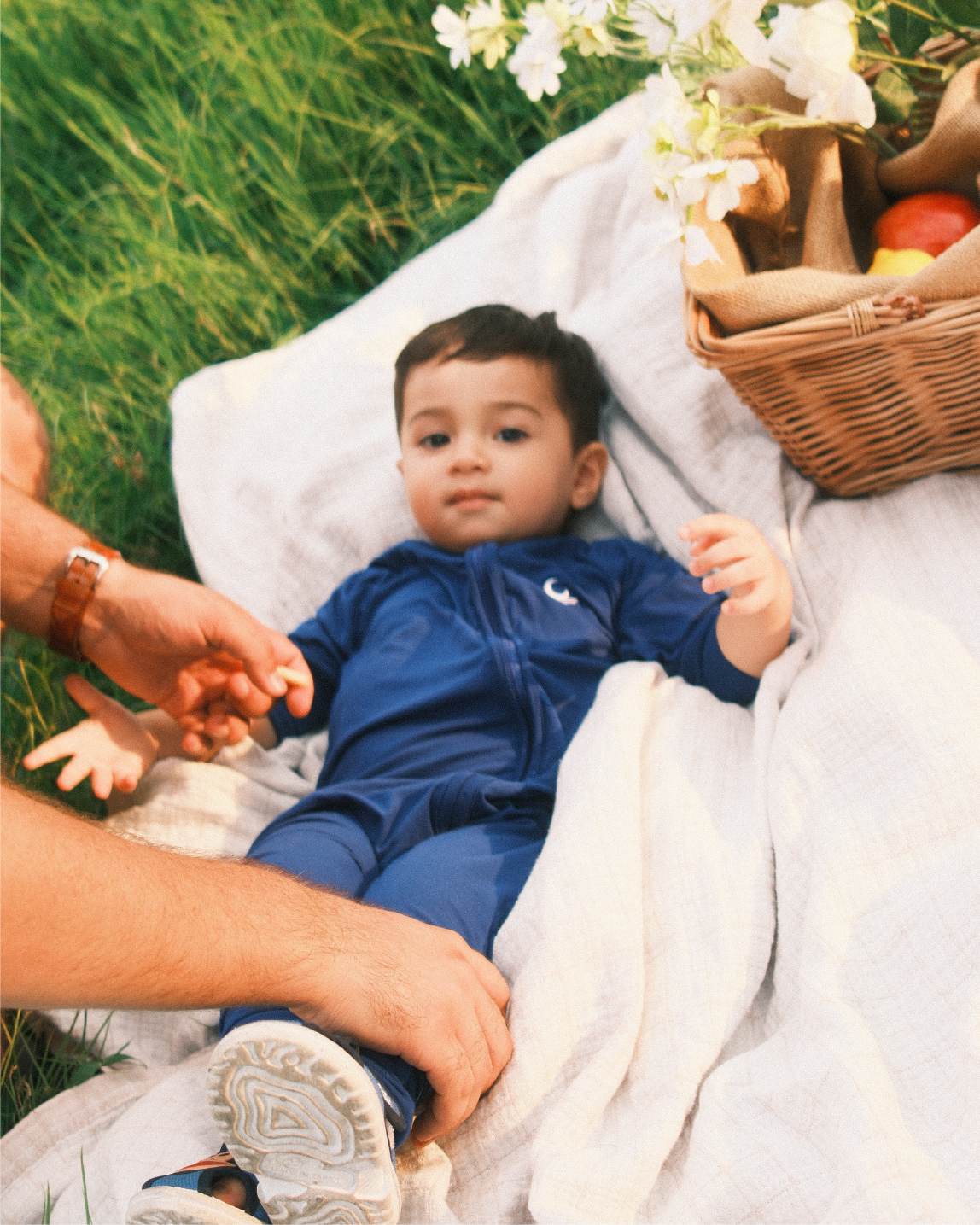 Certified UPF30 Bamboo Baby Sleepsuit (Dark Blue)