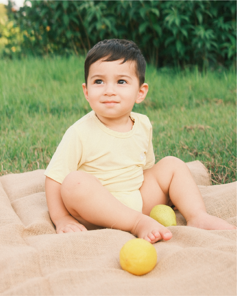 Certified UPF30 Bamboo Baby Onesie (Yellow)