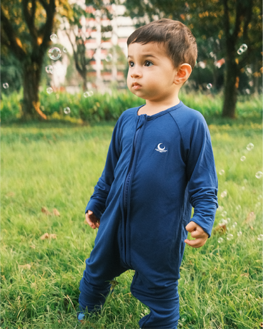 Certified UPF30 Bamboo Baby Sleepsuit (Dark Blue)